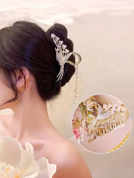 Myra Collection Tassel Metal Hair Claw Crab Clip For Women Hair Clip