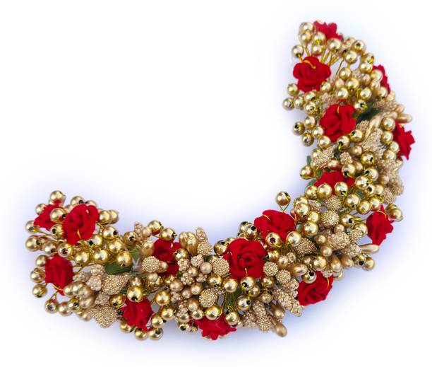 Rudrika Hair Extension Tiara Flower Bridal Wedding Hair Clip Juda Accessories for Women and Girls Hair Accessory Set
