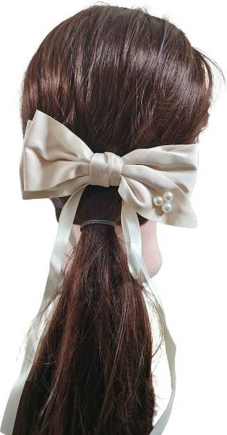 Kishmehar ow Hair Clip Barrettes, French bow, barrettes, Beige Hair Clip