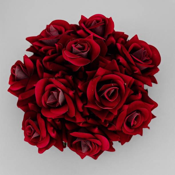 D-DIVINE Pack Of 1 Beautiful Bridal Bun Juda Maker Flower Gajra Hair (New Red) Hair Accessory Set