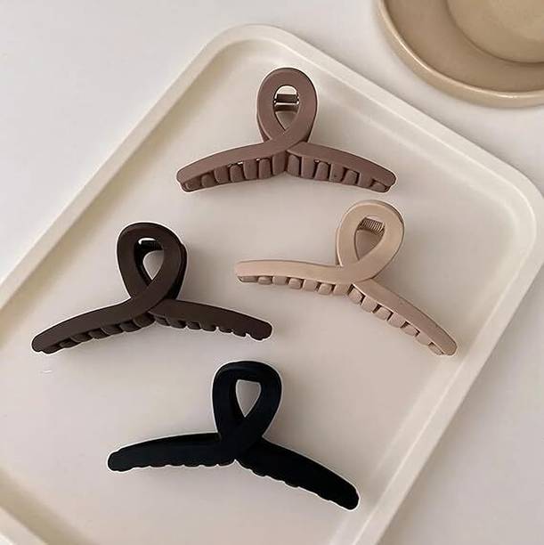 आलिया इंटरनेशनल 4pcs Large Hair Clips for Women, Multi-Color & Style Claw Clip for Thick Hair