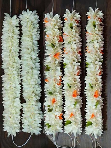 GURRAM 10 inches pack of 3 pcs Flower Fabric Gajra for Gorgeous Hairstyles Womens Hair Accessory Set