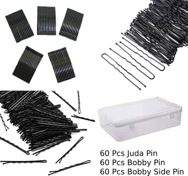 Fezzalo Combo 180 Pcs, Large Size Metal Pin, Juda Pin/ Bobby Pin/ Bobby Side Pin. Hair Pin