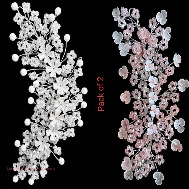 ZariDesigner pink and silver 2 pc combo tiaras use for birthday party wedding hair accessorie hair combo