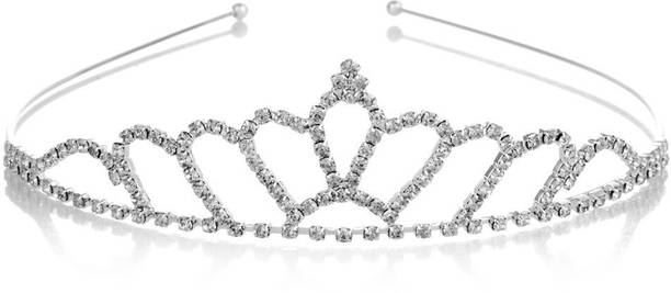 Orama Silver Crystal Tiara Crown Headbad Princess Rhinestone Crown Hair Accessory 613 Hair Accessory Set