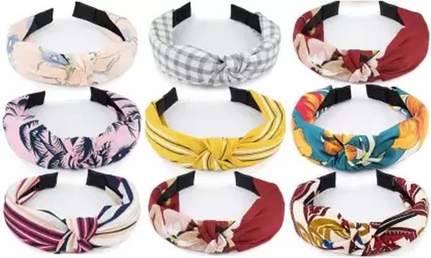 Myra Collection Multicolor Hair Band for girls pack of 9 Head Band
