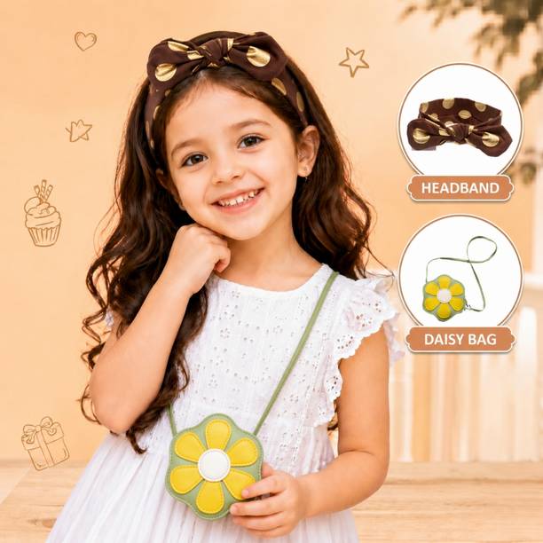 Bembika Kids Bow Hair Band & Sling Bag Combo for Girls 2-6Y (BE3157) Head Band
