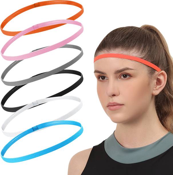 sannidhi Stretchy Headbands Set of 6 Sweat Absorbing Anti Slip Headbands for Sports Yoga Head Band