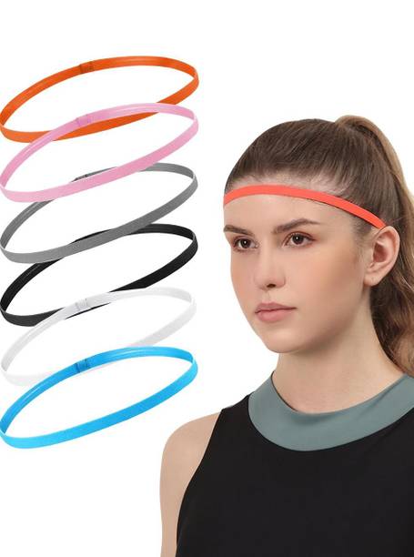 sannidhi Stretchy Headbands Set of 6 Sweat Absorbing Anti Slip Headbands for Sports Yoga Head Band