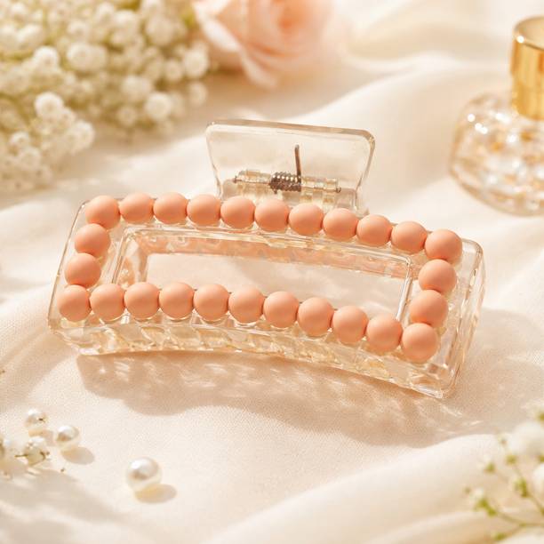 TANISHKA ENTERPRISES Stylish Beaded Hair Claw Clips Set for Women & Girls (Pack of 6, Multicolor) Hair Clip