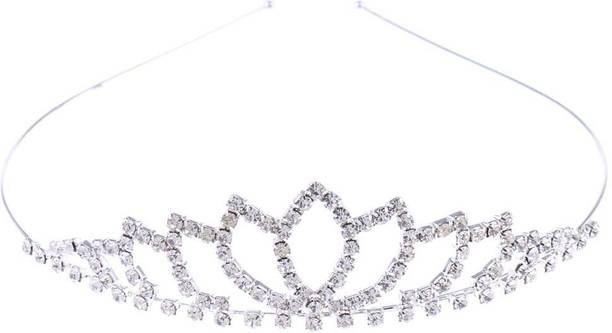 Orama Silver Crystal Tiara Crown Headbad Princess Rhinestone Crown Hair Accessory 637 Hair Accessory Set