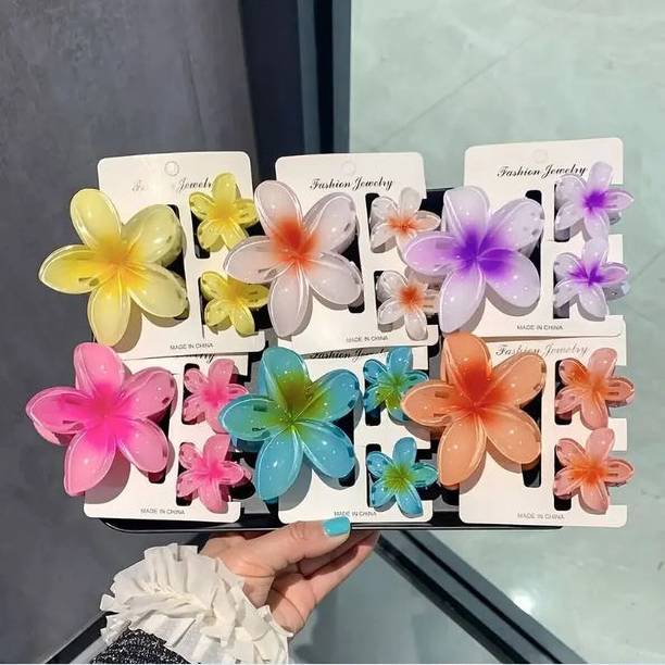 Freebies Flower hair clip (2 medium)(4 small)Floral hair accessories for women(any color) Hair Clip