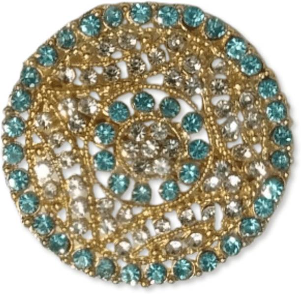 Priselma Traditional Blue Stone Round Hair Clip For Girls And Women Hair Clip