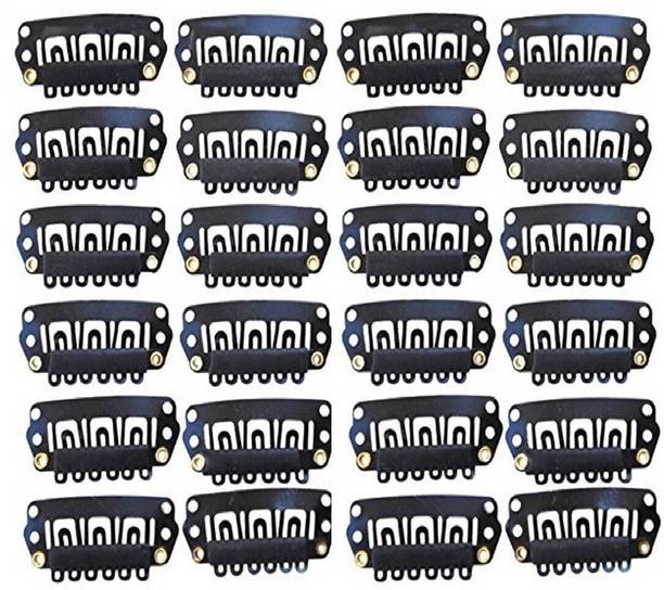 HE Retail Supplies HE Extension U Shape Snap for Weft Wigs (Pack of 24) Tic Tac Hair Clip