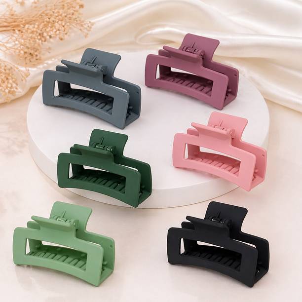 Myra Collection 6 pcs Hair Clips Bright Color Hair Jaw Clamp Non-Slip Catch for Women Hair Clip