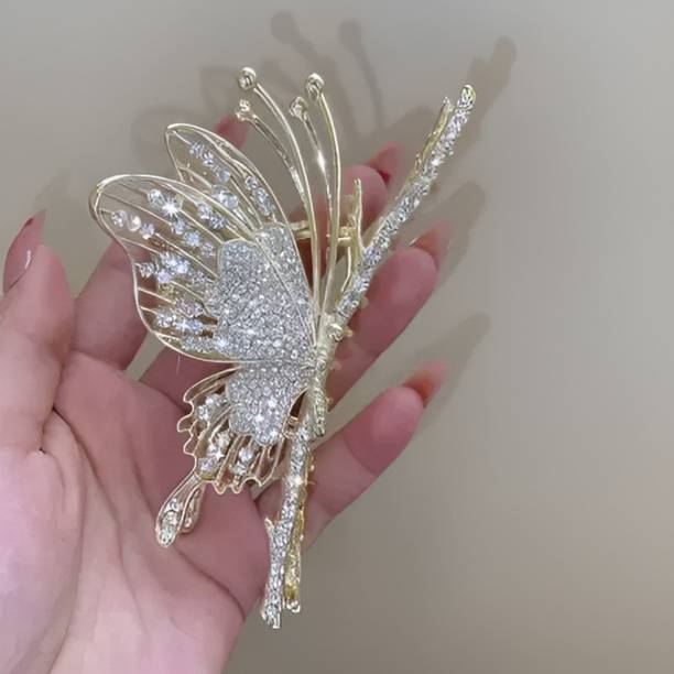 Freebies Beautiful Stone Butterfly Hair Clutcher for girls & women (Pack of 1) Hair Clip