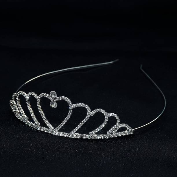 Orama Silver Crystal Tiara Crown Headbad Princess Rhinestone Crown Hair Accessory 644 Hair Accessory Set
