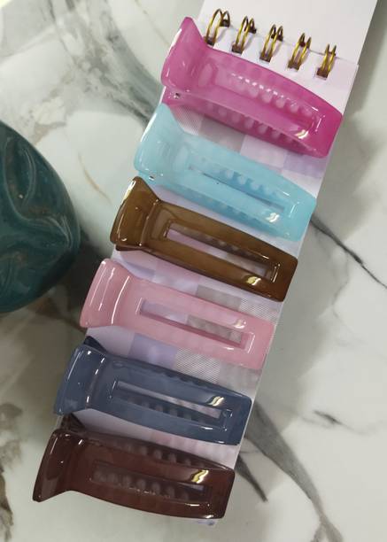 DELEENA Creamy Shades Banana Hair Claw Clips For Women & Girls|| Pack of 6|| Banana Clip