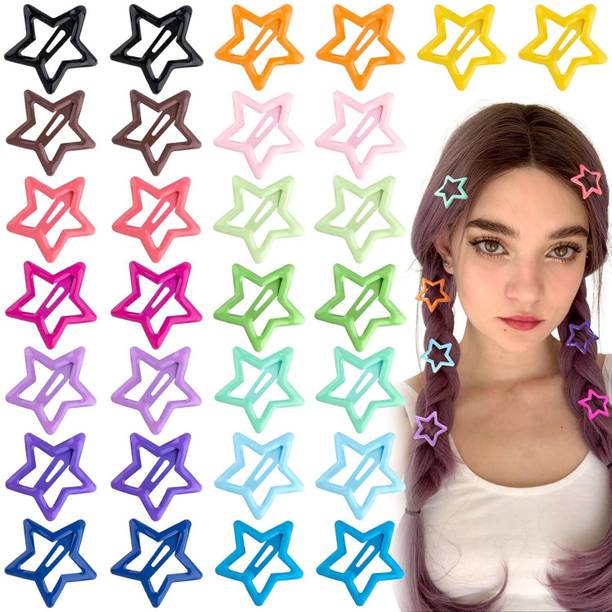 Diversa Star Hair Clips for Kids & Girls, Mini Tic Tac Metal Star Hair Clips, Pack of 20 Hair Clip