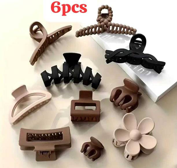 प्रीतिका Beauty Matte Multi Hair Clip Clutcher Accessories For Women & Girls Hair Claw 5p