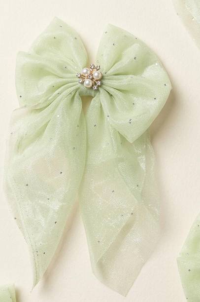 Shivkrtiya Green Bow clip Hair Clip