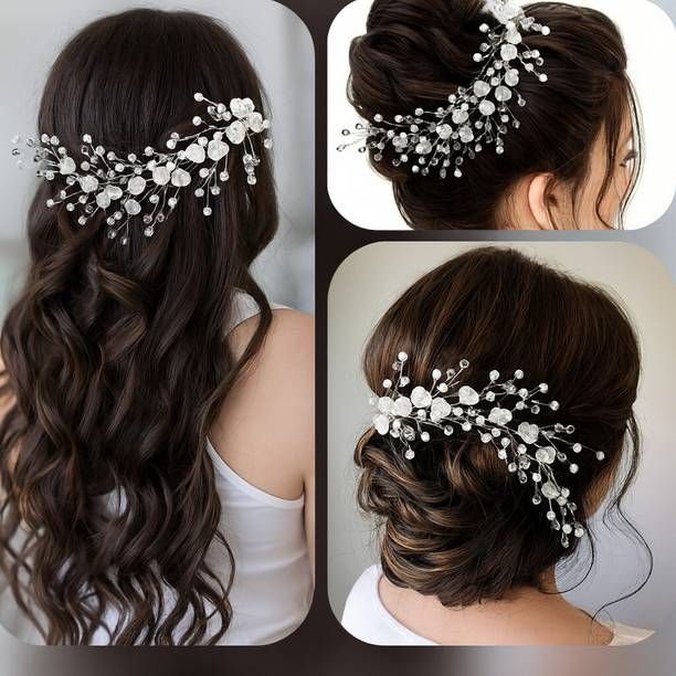 DeeKay Attractive Artificial Pearl Wedding Women Girl Hair Accessory 1HQ TIARA Hair Accessory Set