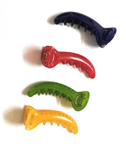 NewJainTraders NJT - Banana Mirchi Shape Hair Clip for Women and Girls - Pack of 4 (Multi03) Banana Clip