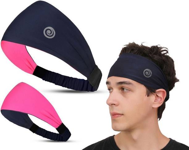 Athmonk Headband, Lycra Reversible Sweatband, For Men and Women, Hair Band