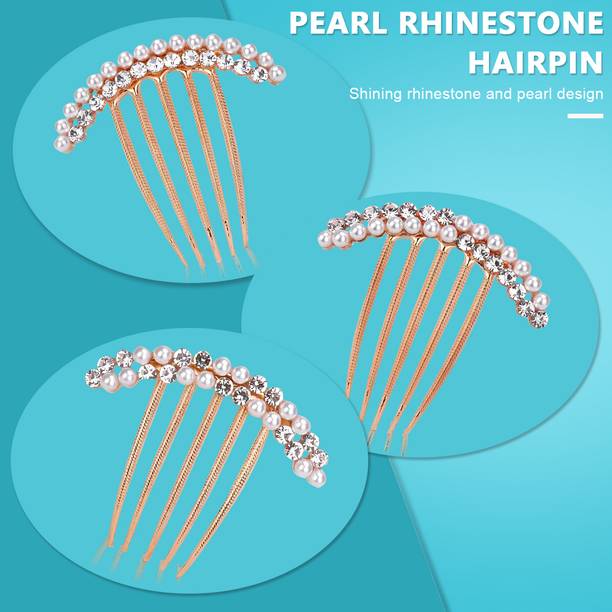 PROBEROS 3 PCS Hair Clips for Women Hair Comb Pins Slide Hair Clips for Girls Cryst Hair Clip