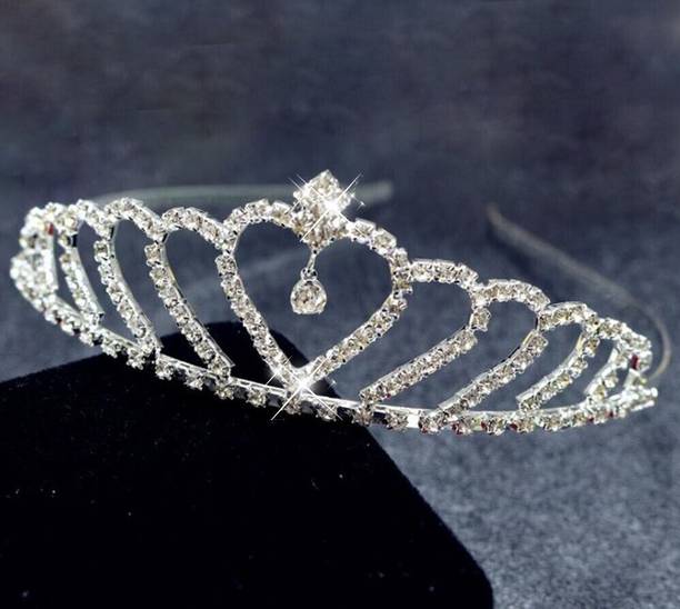 Orama Silver Crystal Tiara Crown Headbad Princess Rhinestone Crown Hair Accessory 643 Hair Accessory Set