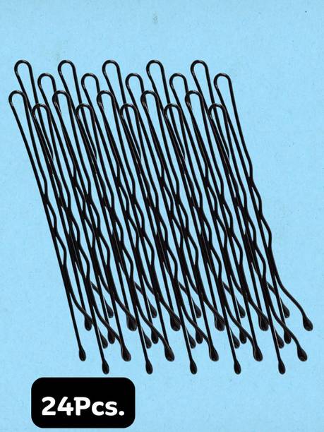 Basicare Bobby Hair Pins - Pack of 24pcs (Black) | Strong & Secure Hold Hair Pin