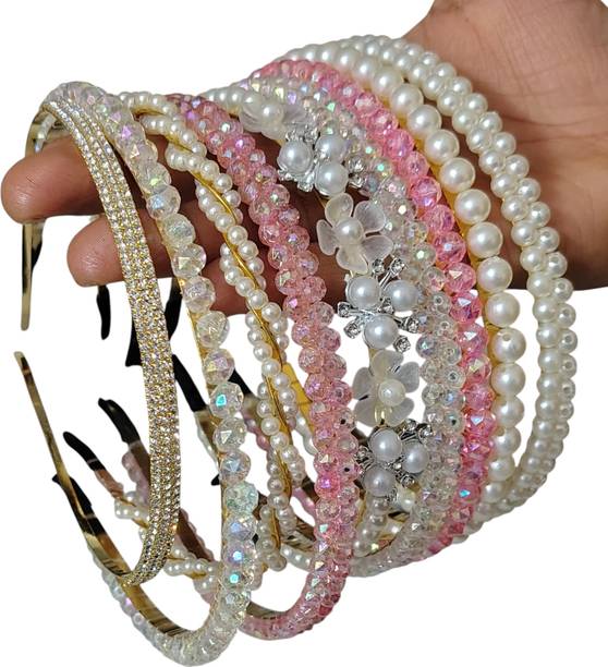 BELHAIRY 09 Pcs. beaded Stylish hair band sfor girls Hair Band