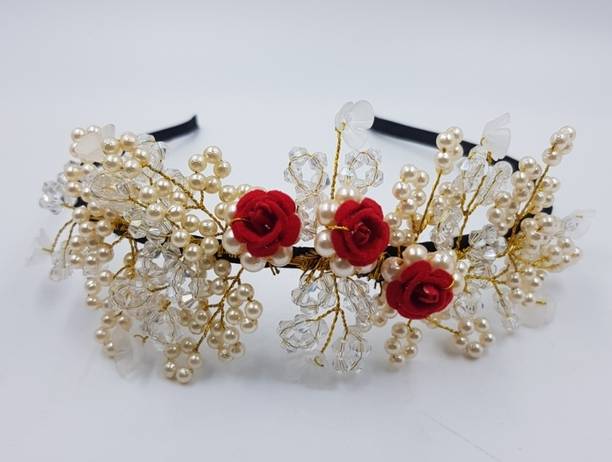 AMAN COLLECTION Partywear Flower Tiara for Girls and Womens Hair Accessory Set