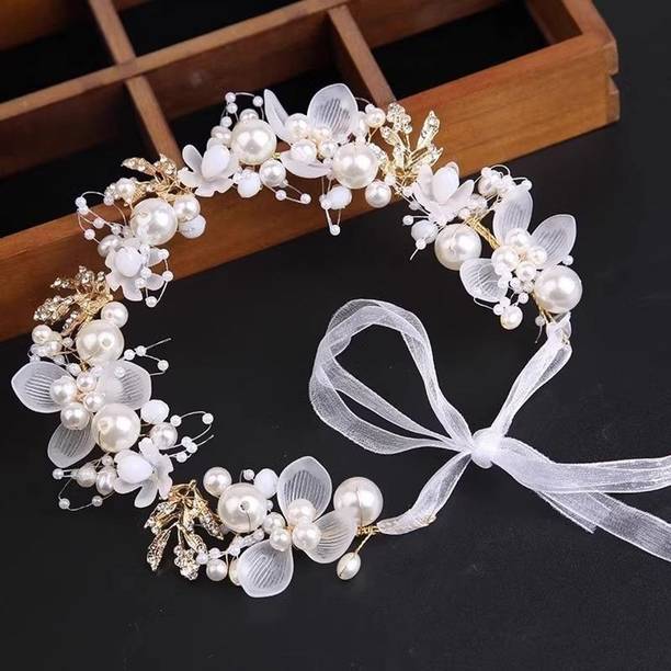 Sedhiou Flower Tiara Girl Headpiece Bridal Headband Suitable for Girls Women Head Band