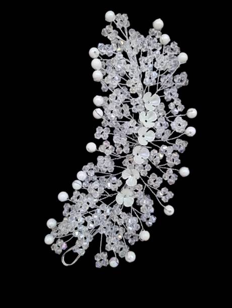 Jwala Tiara Hair Jewellery| Bridal Crystal Amethyst Wedding Hair Accessories for Women Hair Clip