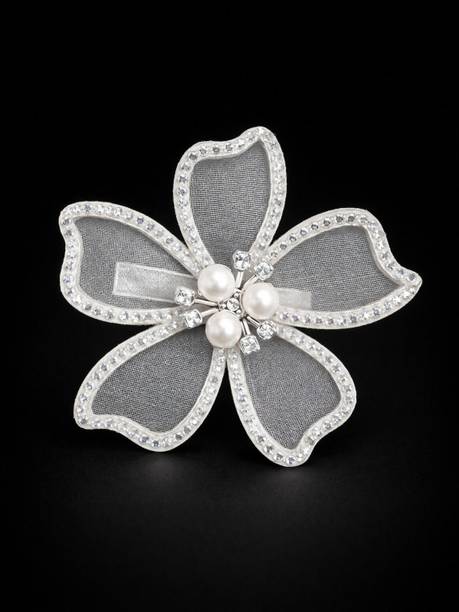 Suhasini white Crystal Flower Hair Clip Hair Accessory Set