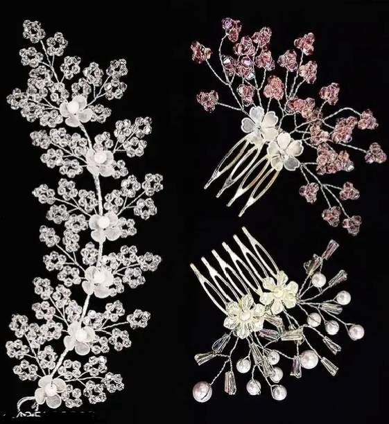 Jwala Hair Jewellery Clip pin| Crystal Amethyst Wedding Hair Accessories for Women Hair Clip
