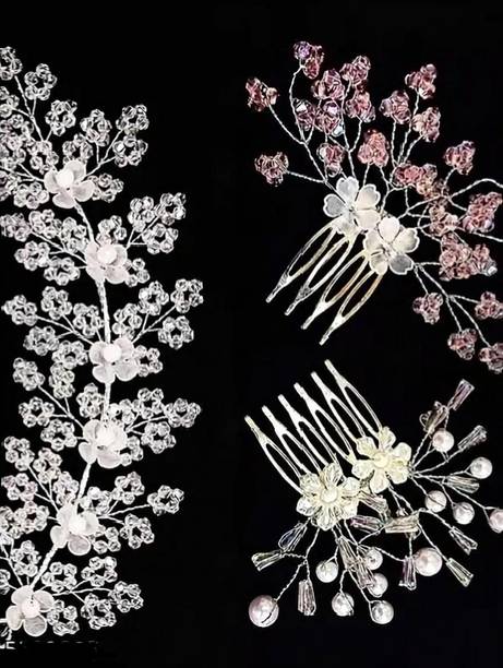 Jwala Hair Jewellery Clip pin| Crystal Amethyst Wedding Hair Accessories for Women Hair Clip