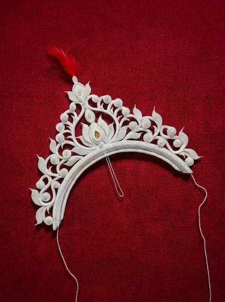 FASHIONGROW Lotus Design Wedding and Bridal Mukut Hair Accessory Set