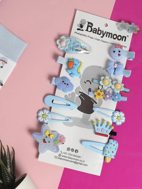 BABYMOON 14pcs Unicorn HairClips New Born Baby Photography Shoot Props Costumes (Blue)… Hair Clip