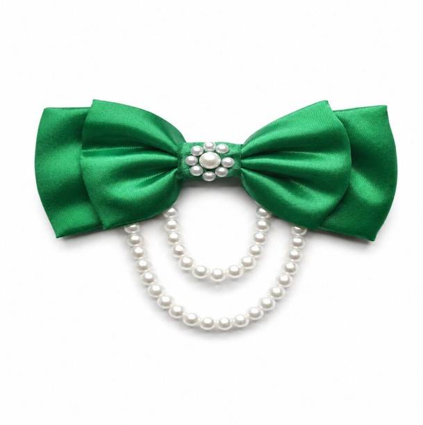 Ecomonic Premium Satin Pearl Hair Bow Clip Hair Clip