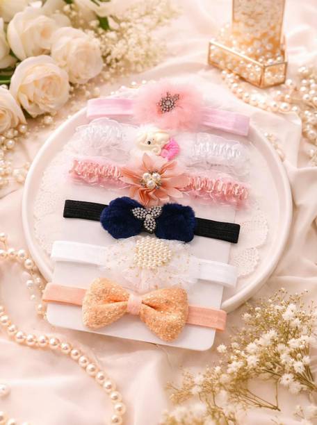 Myra Collection elastic Ribbon hair accessory for girls set 6 PCS Head Band