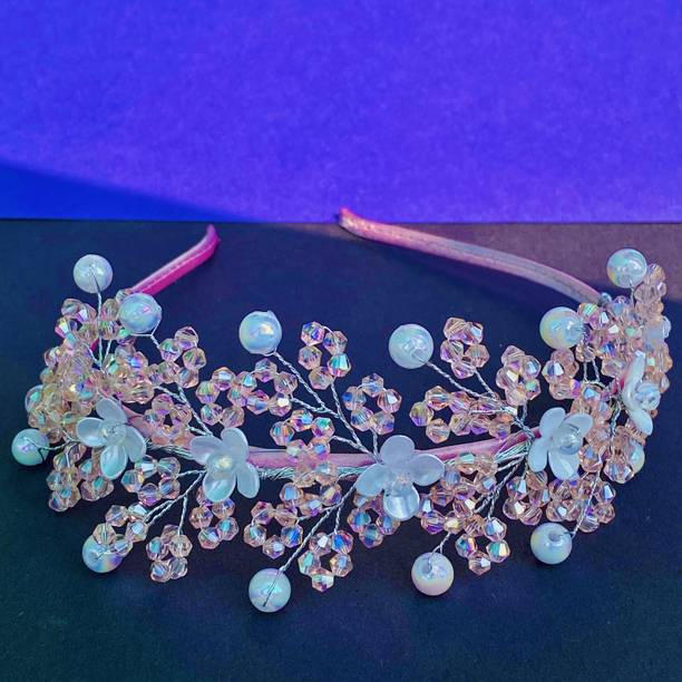 blush bella hair band for girls crystal beaded tiara style Hair Band