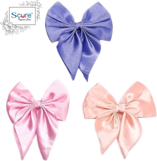 Scure Hair Bows For Women – Pack OF 3 | Soft Fabric, Strong Grip & Stylish Finish Hair Clip