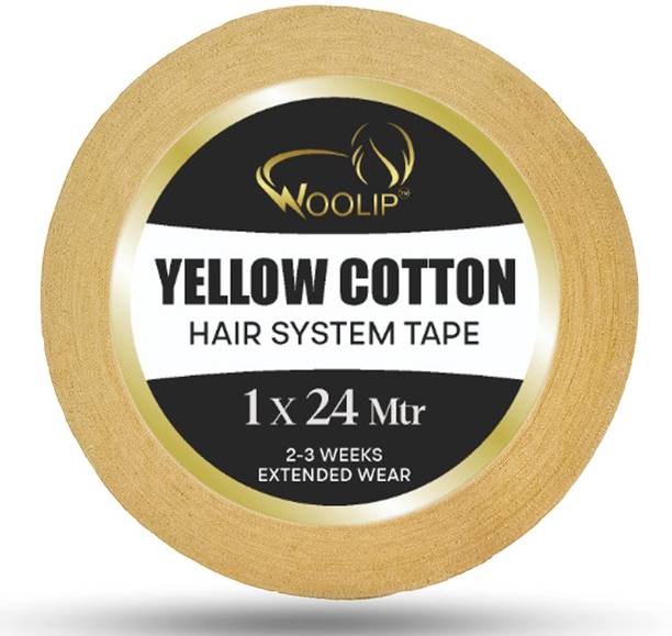 वूलिप Wig Yellow Tape. Cotton Double Sided Cotton Tape, Waterproof Hair Patch Tape