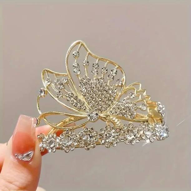 Ashkash 1Pcs Butterfly Twist Clip Korean Elegant Frog Buckle Women Hair Accessories Banana Clip