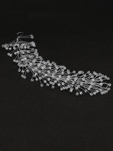 Krenoz Crystal Hair Veni Hair Headband Headdress Hair Jewellery | Hair Pin | Bun Hair Accessory Set