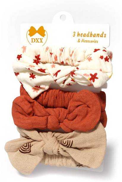 SYGA 3 Pcs Printed Bow Soft Stretchable Headband for Newborn Infant Toddler Baby Head Band