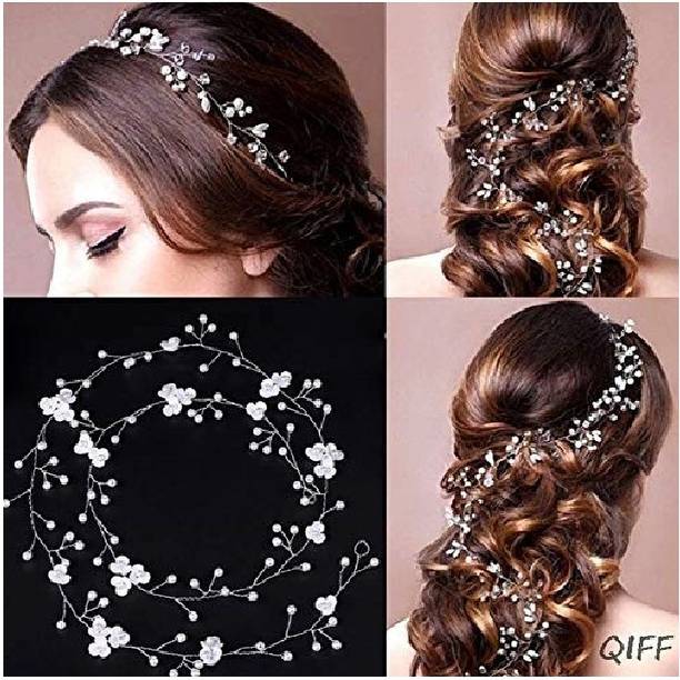 Kaima Tiara Hair Jewellery Vine Chain | Hair Pin Clip Gajra For Women Hair Accessory Bun Clip