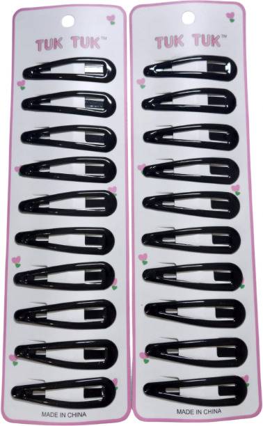ARSHMART (set of 10 pairs) Premium Black Metal Tic Tac Hair Clips for Girls & Women Hair Clip